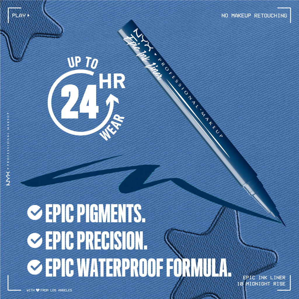 Epic Ink Liner, Waterproof Liquid Eyeliner, Vegan Formula, Intense Pigment