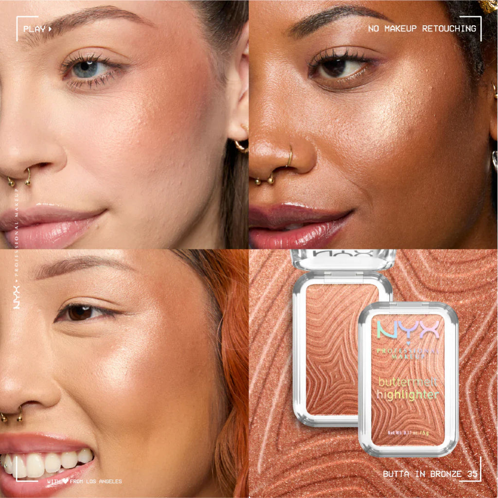 Buttermelt Highlighter, Powder Highlighter, 12 HR Wear, Fade & Transfer Resistant