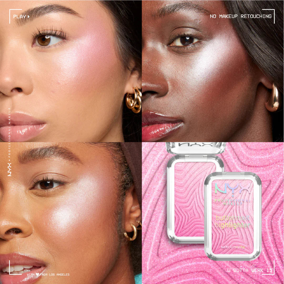 Buttermelt Highlighter, Powder Highlighter, 12 HR Wear, Fade & Transfer Resistant